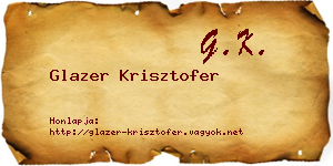 Glazer Krisztofer névjegykártya